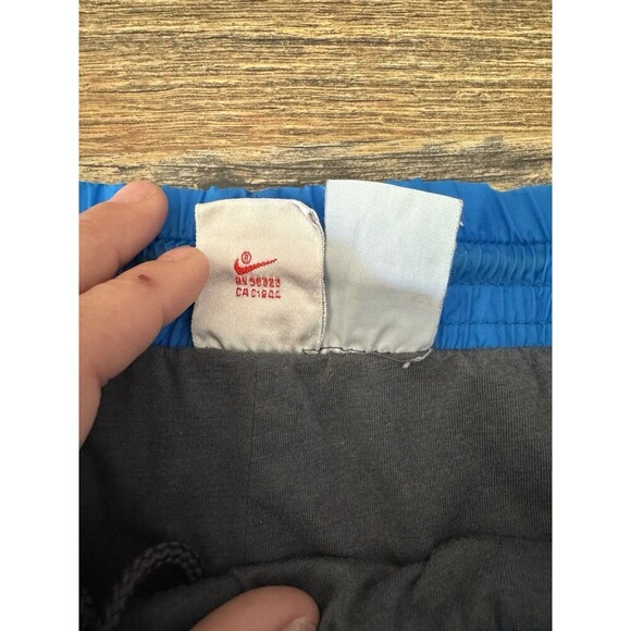VINTAGE Nike Track Pants Mens L Gray Swoosh Track Jogger Baggy 90s - Picture 3 of 7